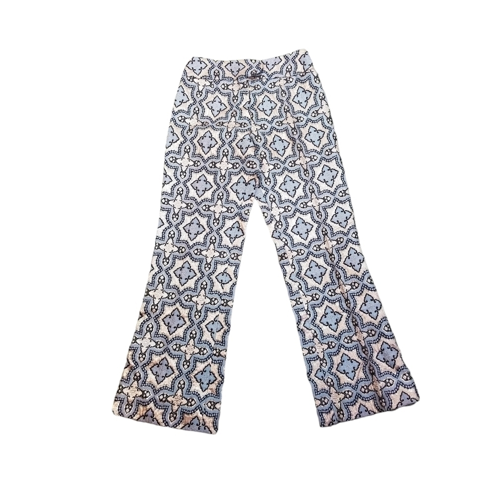 Vtg 70s metallic lurex mosaic trousers pants - Picture 2 of 11
